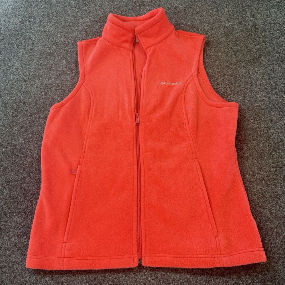 Columbia Vest Womens Size Large Hot Pink Full Zip With Front Zip Pockets